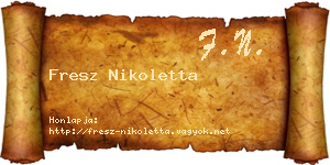 Fresz Nikoletta névjegykártya