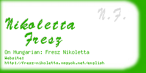 nikoletta fresz business card